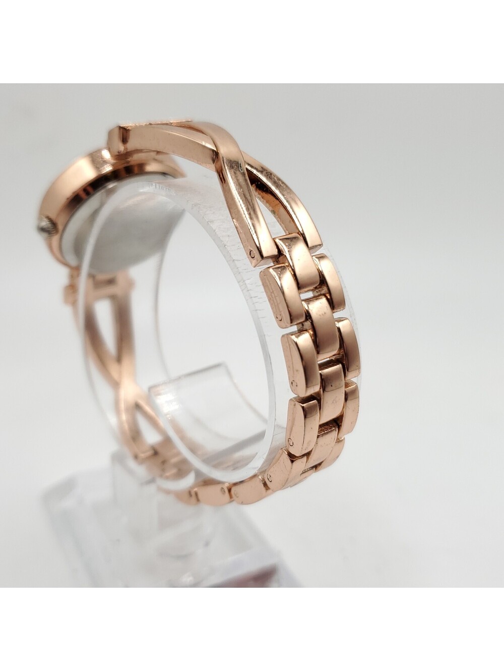 Rose Gold Rhinestone Bezel Quartz Watch Women 26mm New Battery - Picture 2 of 10